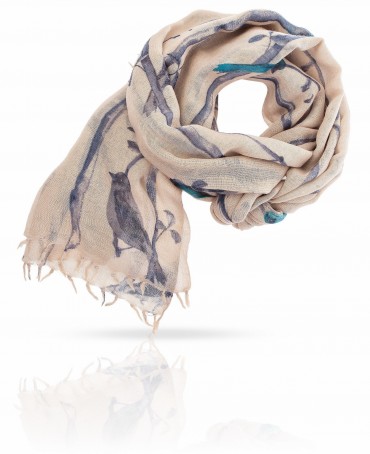 Палантин Женский ZW-SKETCHY.BIRD/TAUPE